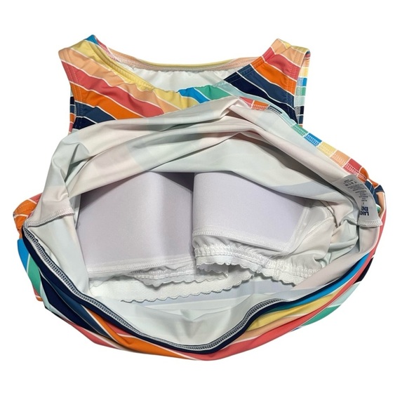 LANDS' END Pink and Blue Size 10 Chlorine Resistant High Neck Tankini Swim Top - Picture 6 of 12